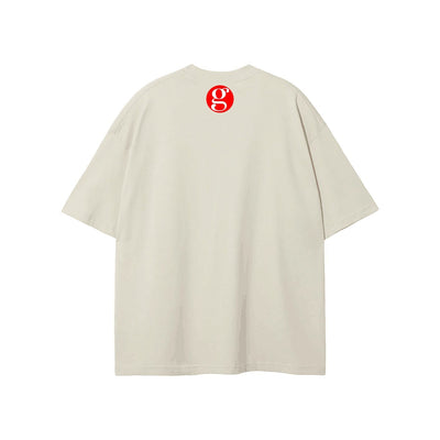 Biege oversized drop shoulder T-shirt